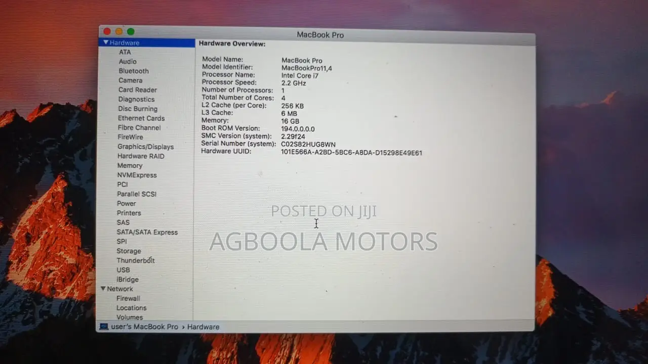 New Laptop Apple MacBook Pro 2015 16GB Intel Core i7 HDD+SSD 256GB