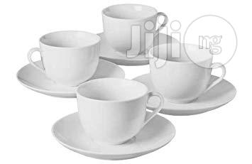 6piece Porcelain Tea Cup And Saucer Set - White.