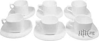 Wilmax ENGLAND Fine Porcelain Tea Cup And Saucer, 6setwhite