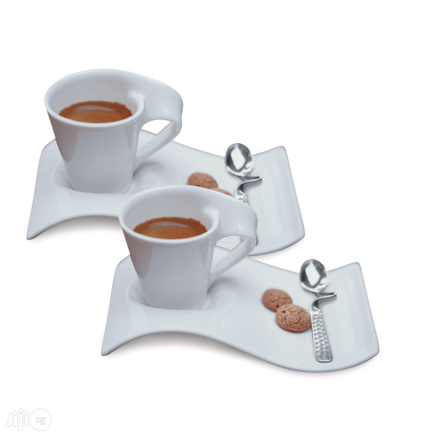 Red Vanilla Vanilla Fare Set of 6 Espresso Cups and Saucers