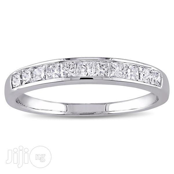 U.S Diamond Sterling Silver Ladies Engagement Ring Band