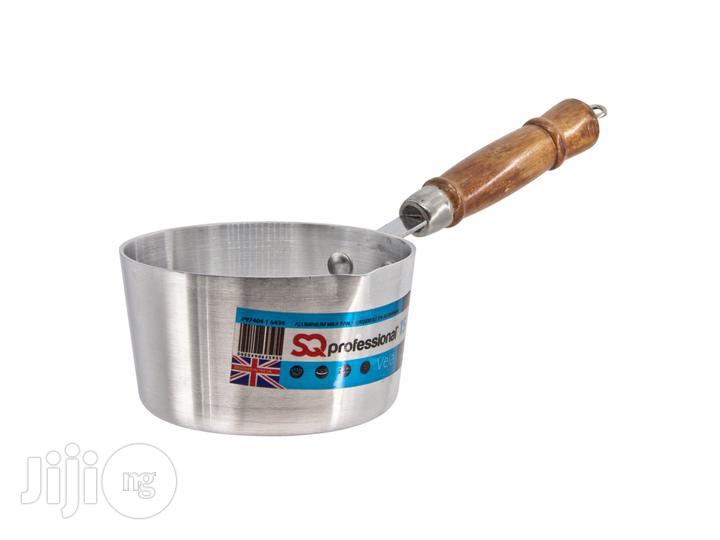 Vela Aluminium Milk Pan With Wooden Handle - Silver, 20cm