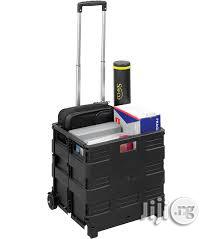 Easy Crat Rolling Foldable Plastic Crate With Telescopic Handle And 3i