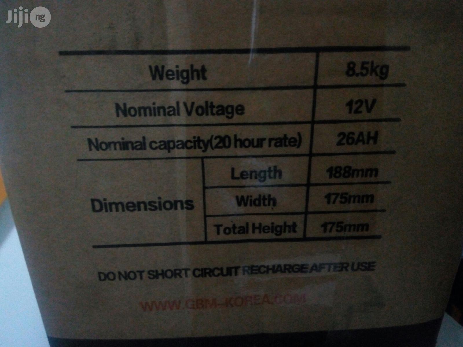 12v26ah GBM Lead Acid Battery