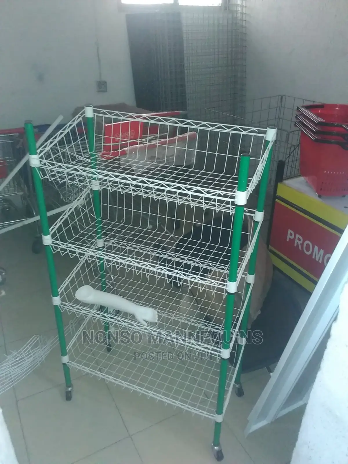 Green And White Basket