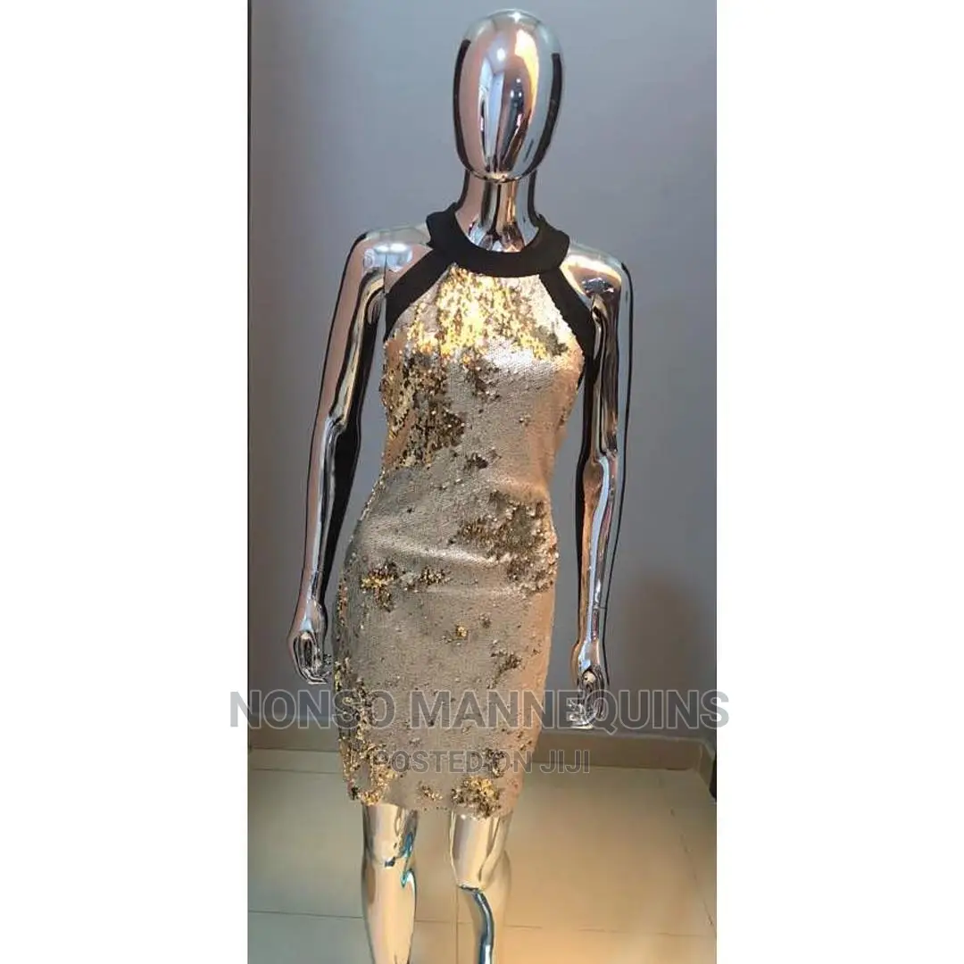 Female Silver Chrome Mannequins