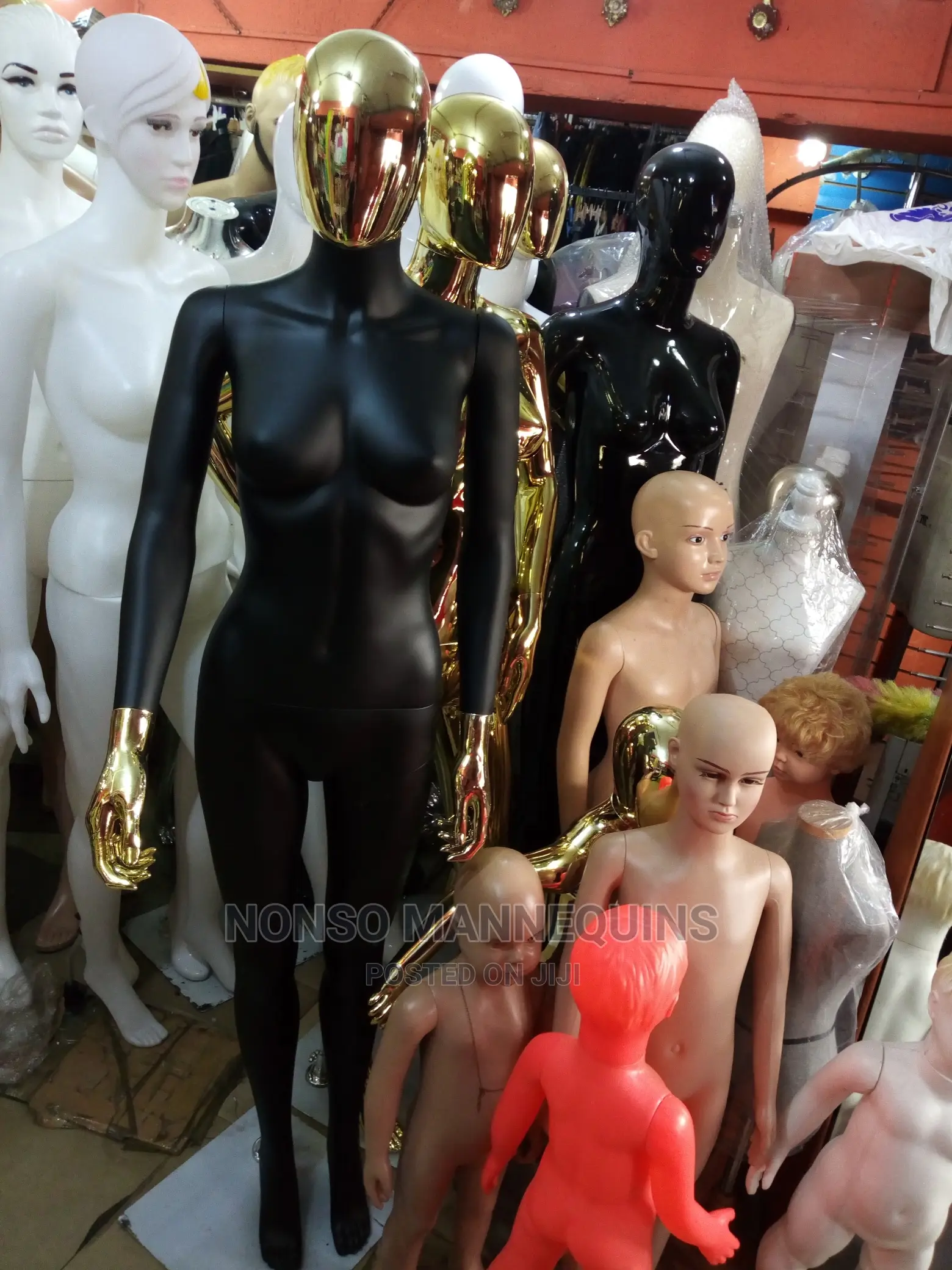 Gold And Black Female And Male Mannequin