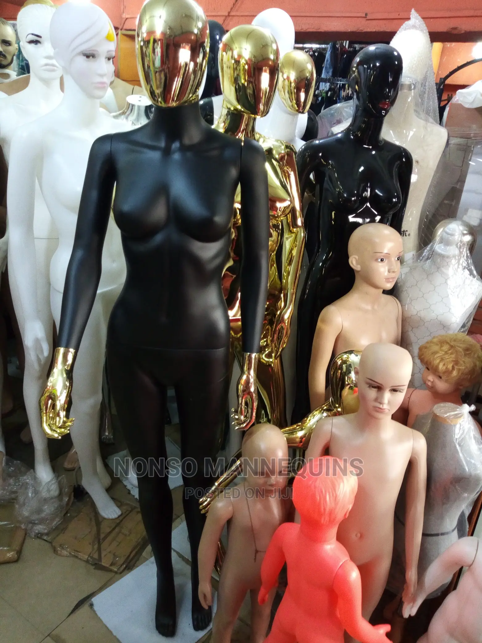 Gold And Black Female And Male Mannequin