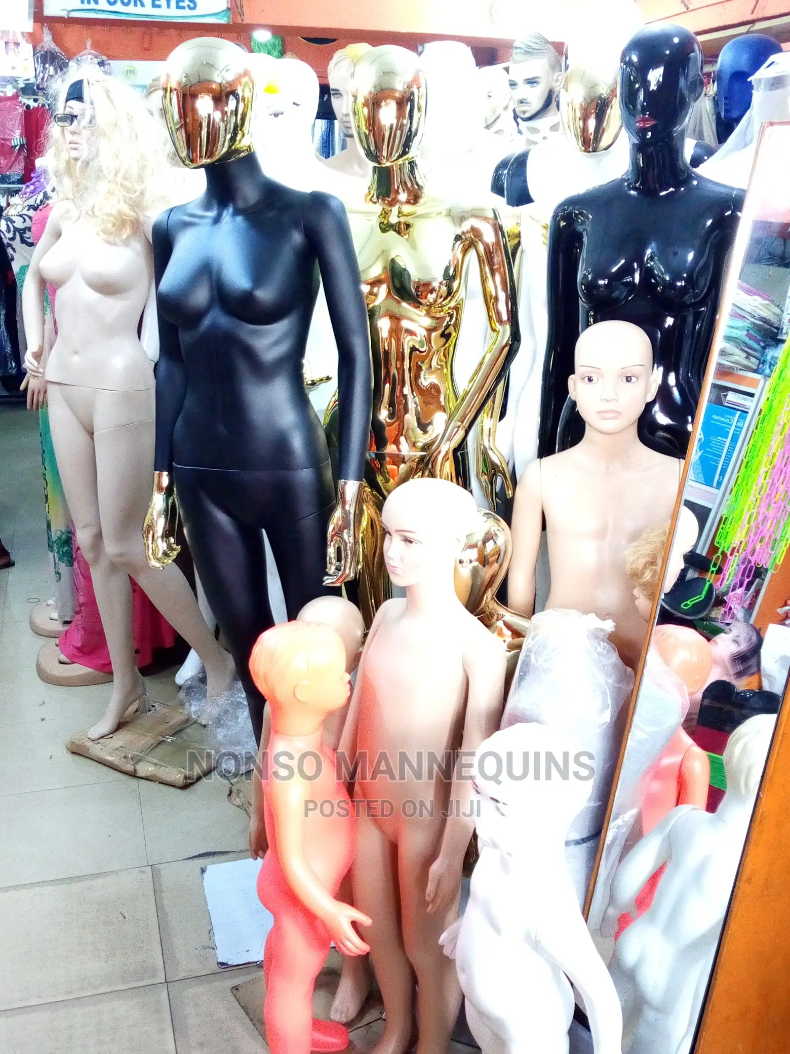 Gold And Black Female And Male Mannequin