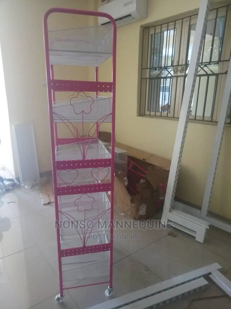 Pink and White Display Basket