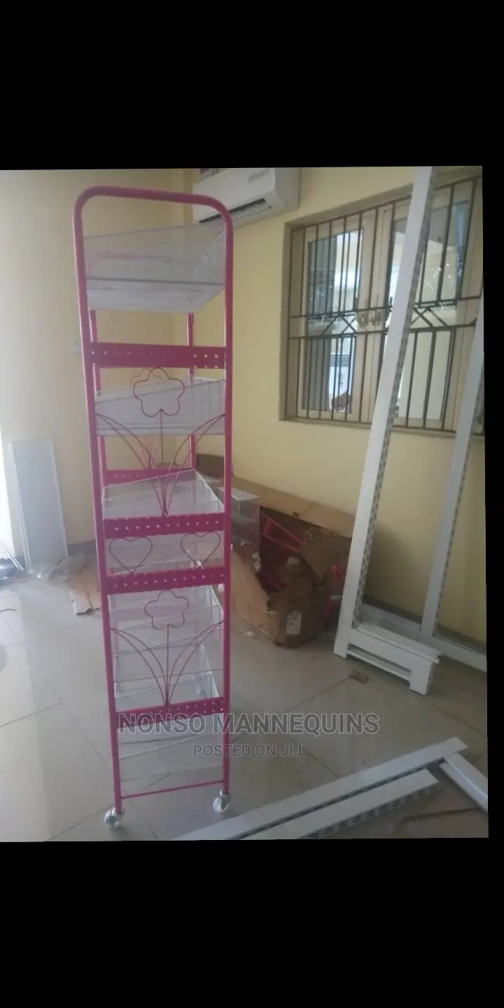 Pink and White Display Basket