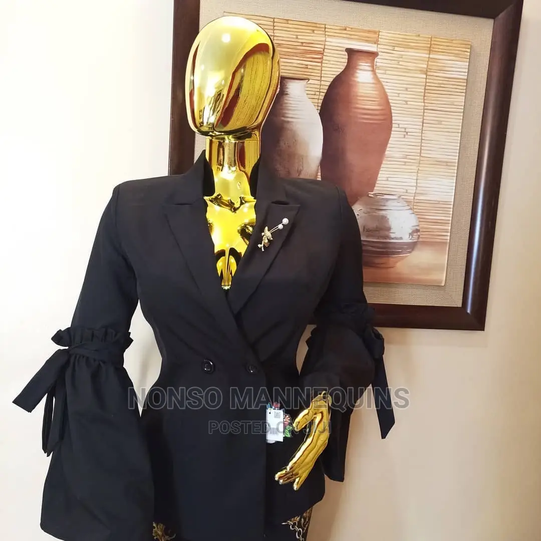 Shinny Gold Chrome Female Leg Pose Display Mannequin
