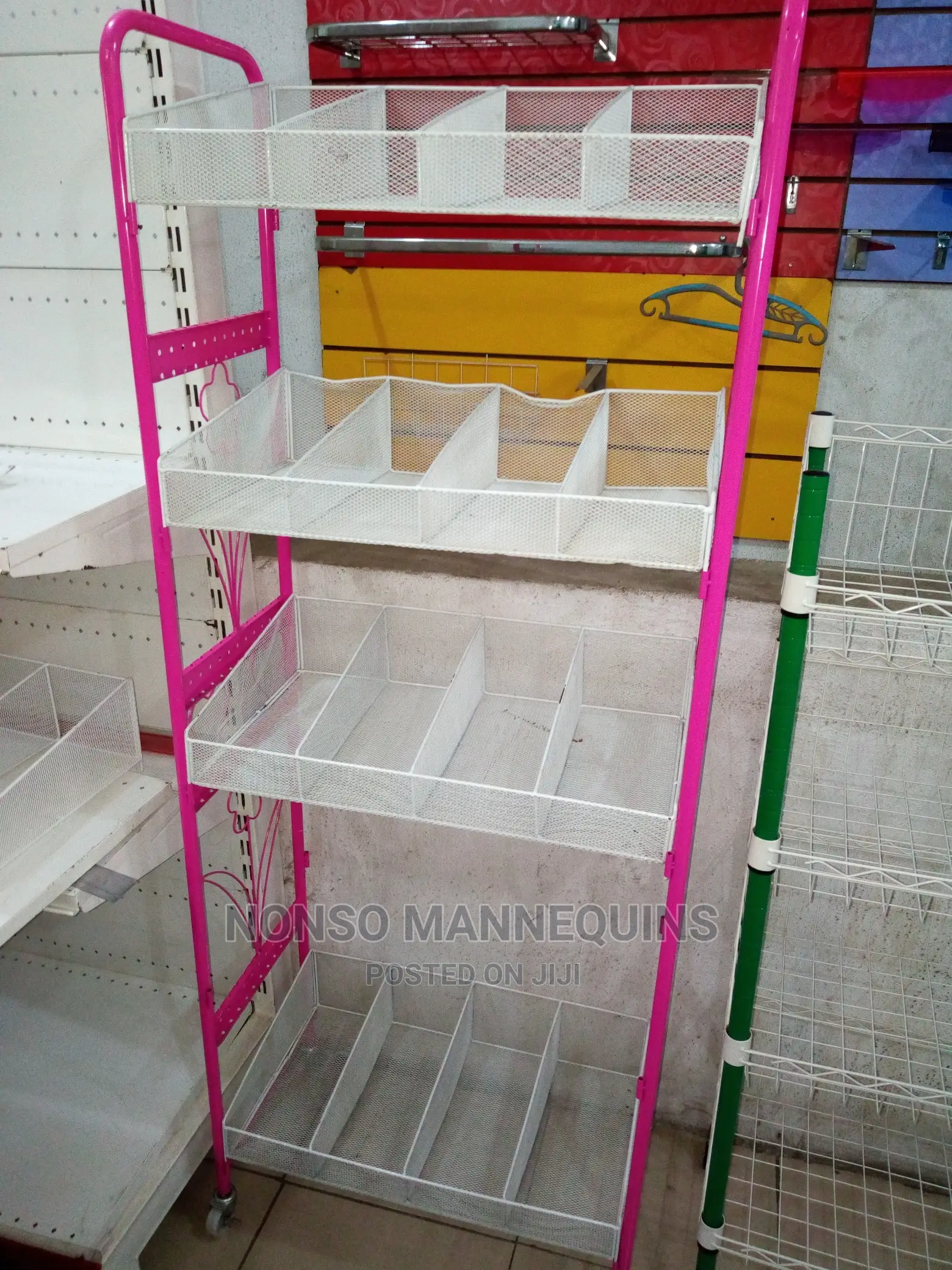 Pink and White Display Basket