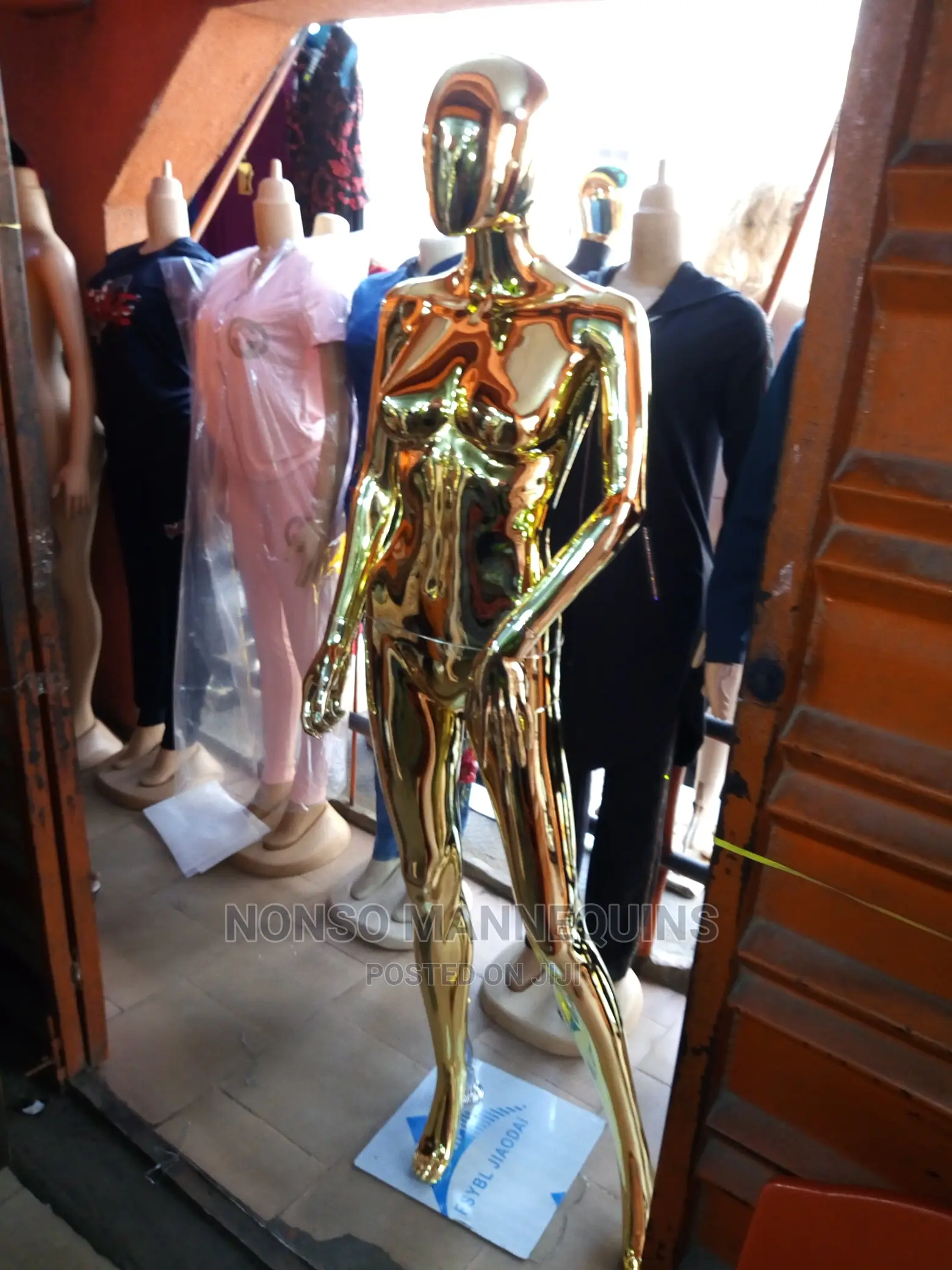 Chrome Gold Female Mannequin With Different Poses Available
