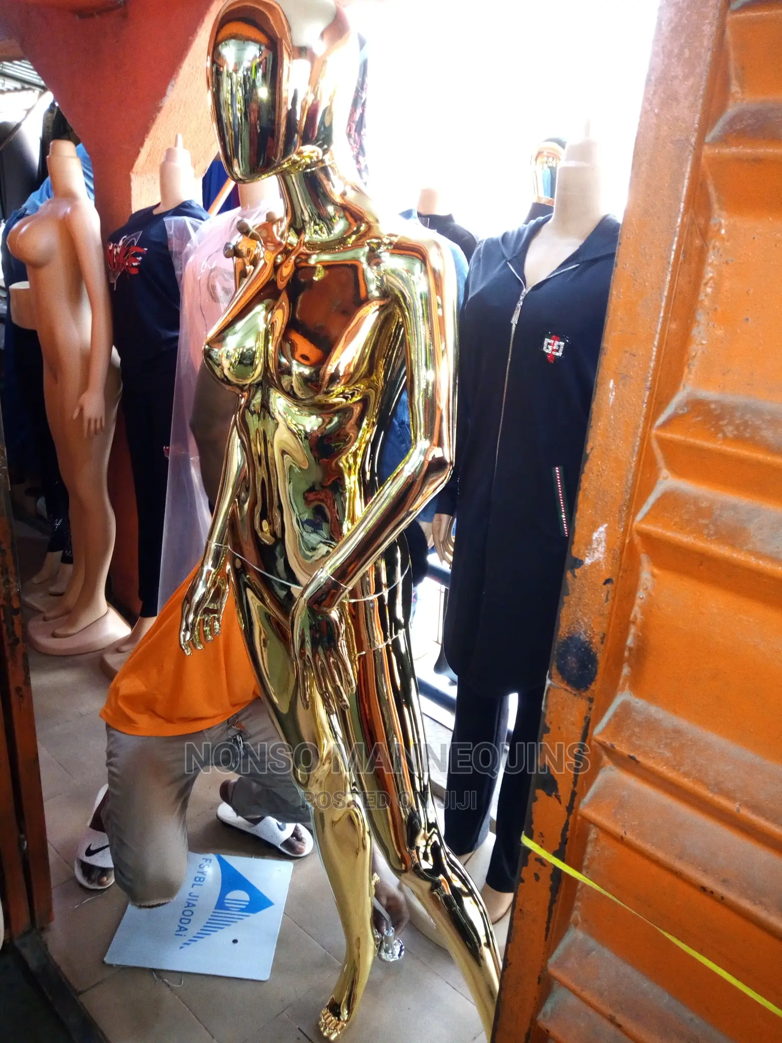 Chrome Gold Female Mannequin With Different Poses Available