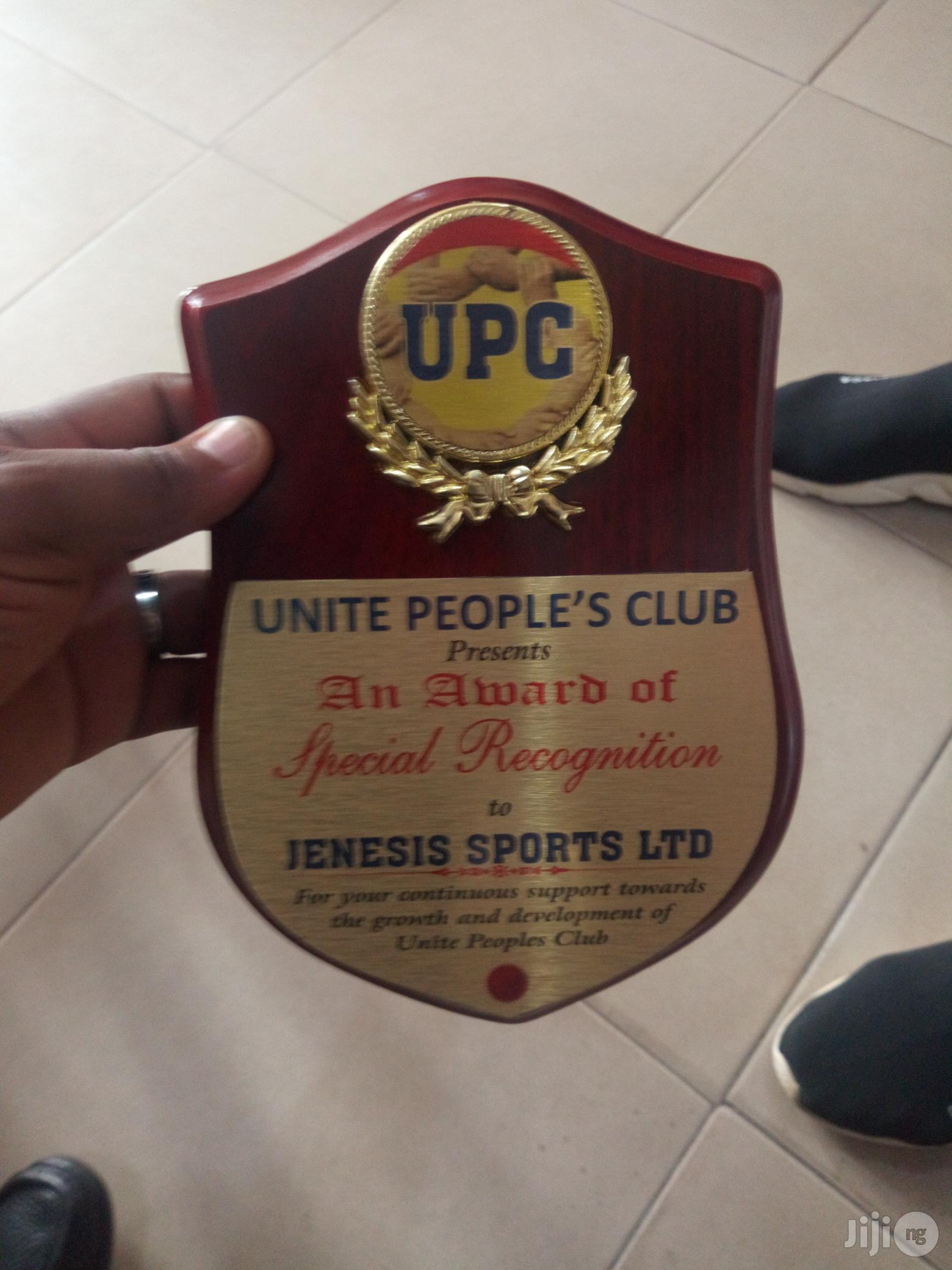 Plaque Award With Printing at Chinochris Sports LTD