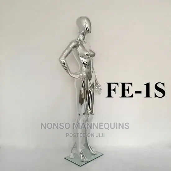 Female and Male Chrome Silver Display Mannequin