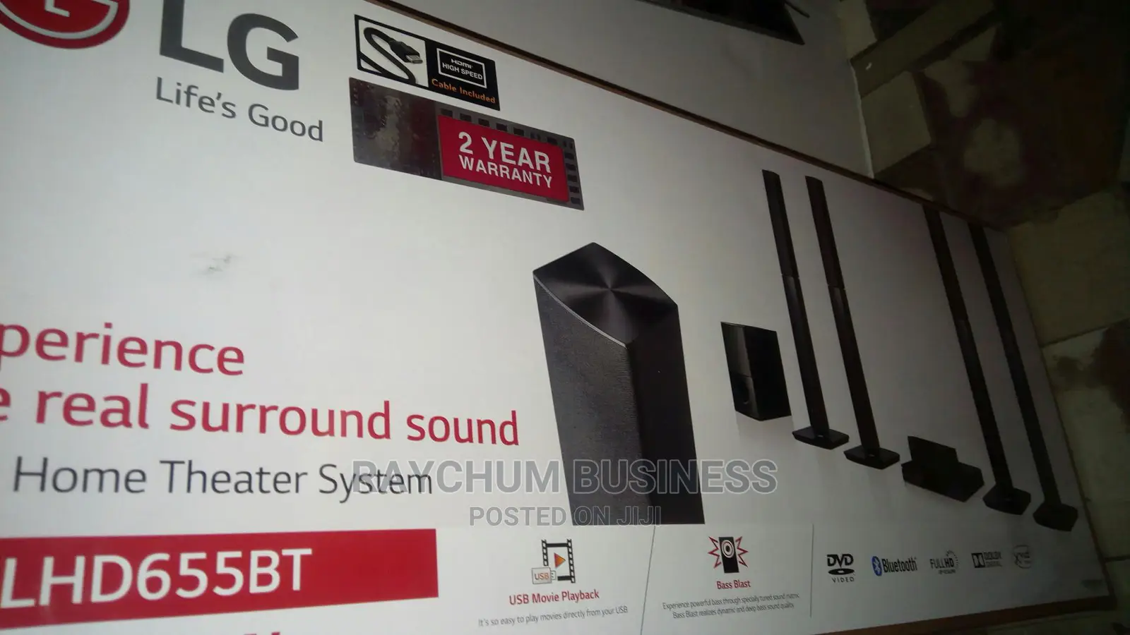 LG Sound System 1000watts With Slim Speakers
