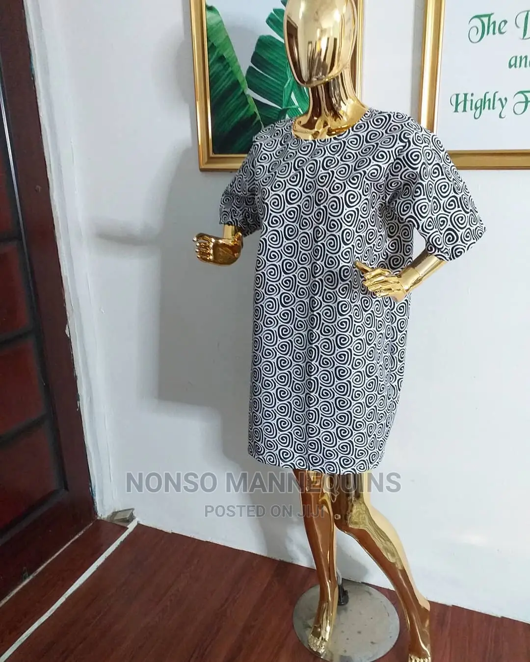 Female Silver and Gold Chrome Display Female Mannequin