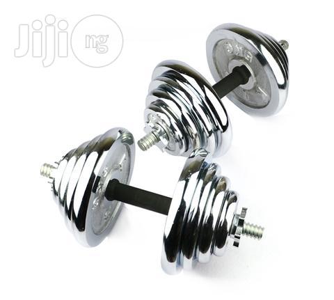 20kg Chrome Adjustable Dumb Bell Chromed