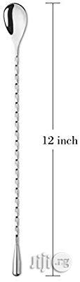 6 Pcs 12 Inch Bar Mixing Spoon Cocktail Spoon Stainless Steel Bar