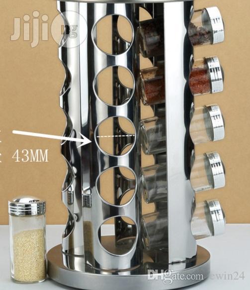 Stainless Steel 20 Jar Revolving Spice Tower Holder Rack Kit