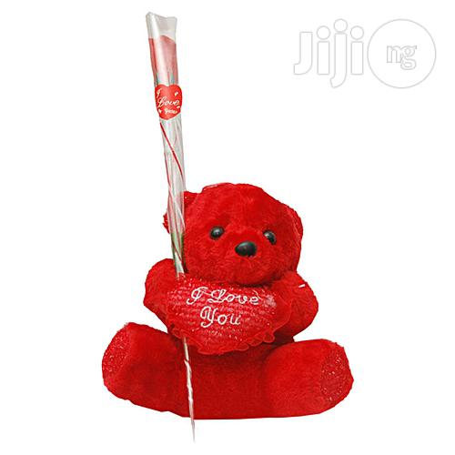 Valentine Combo (Teddy Bear And Rose Flower)