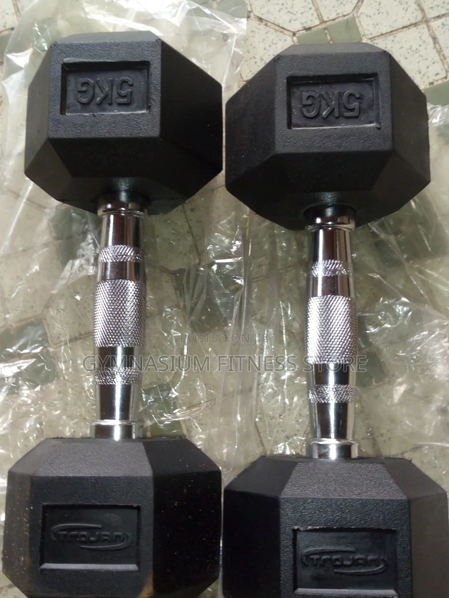 Pair of 5kg Hexagonal Dumbbell