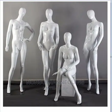 High Quality Female Glossy White Fibre Display Mannequin