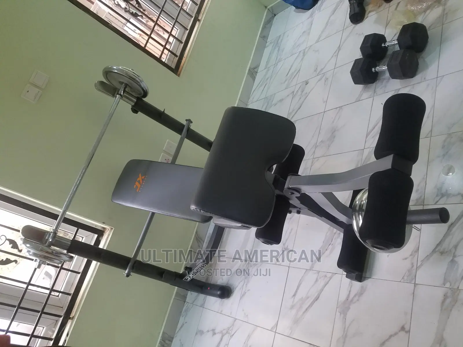 Semi Commercial Weight Bench With 50kg Barbell