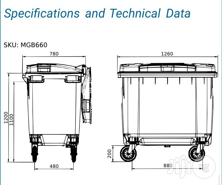 660 Litre Wheelie Bin - Green