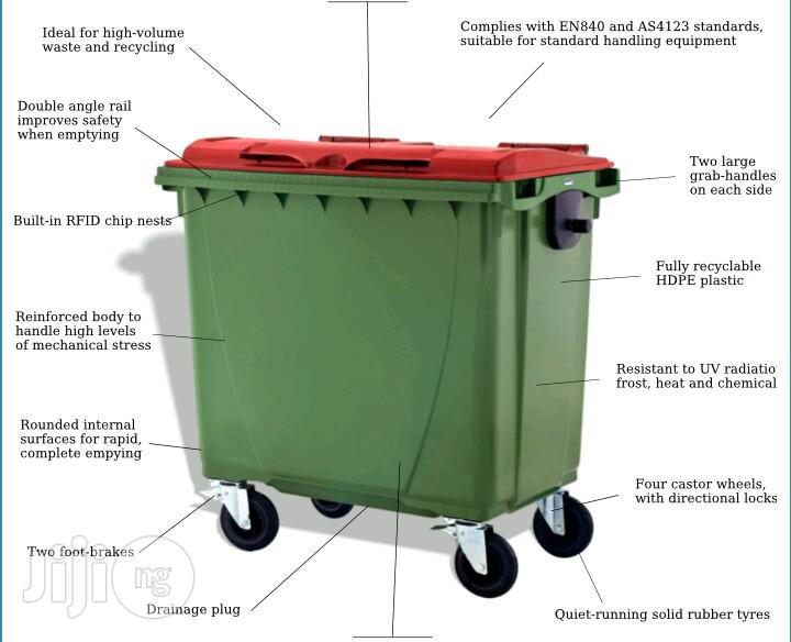 660 Litre Wheelie Bin - Green