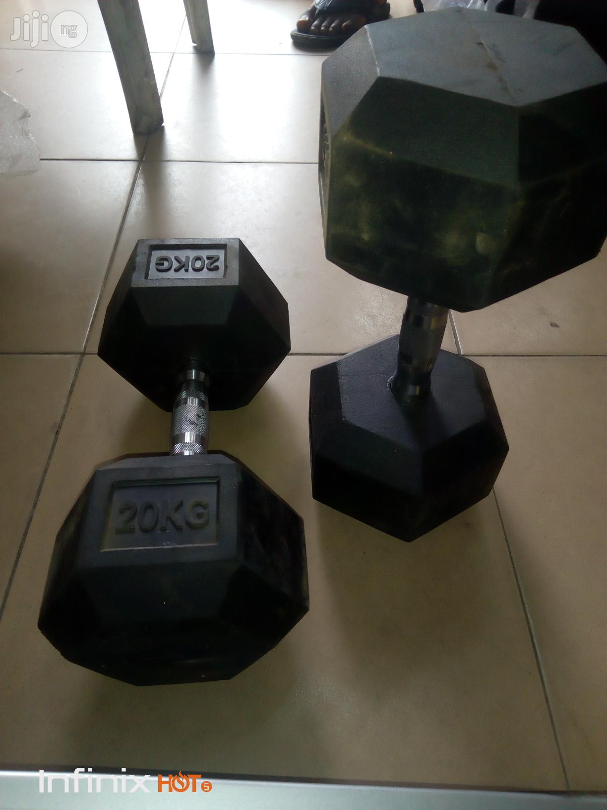 Coated Hex Dumbbell 20kg (Pair)