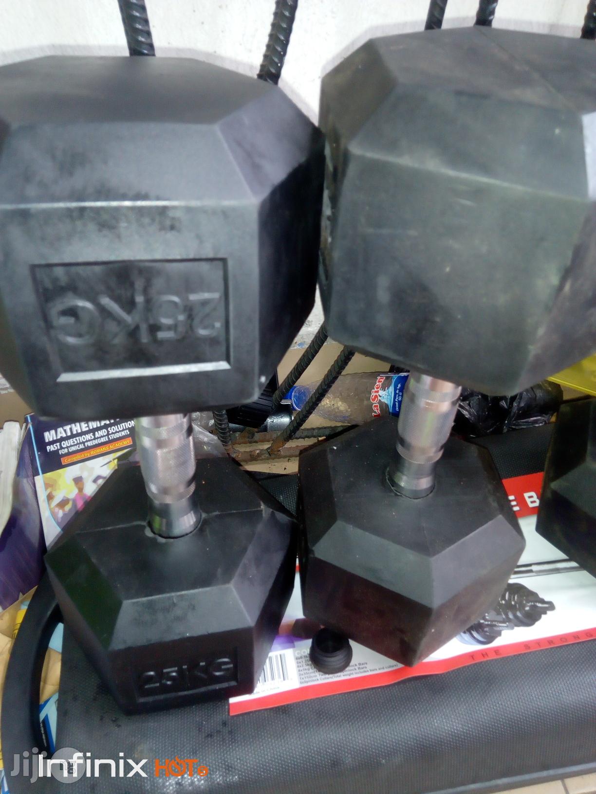 Body Builder Coated Hex Dumbbell 25kg