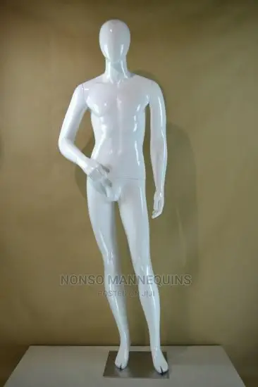 Egg Face Female Male Display Glossy White Mannequins