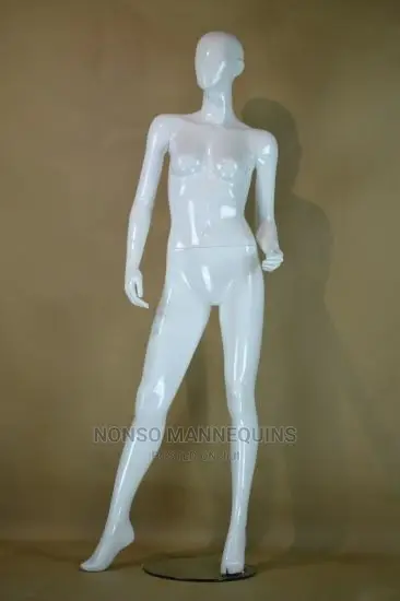 Egg Face Female Male Display Glossy White Mannequins