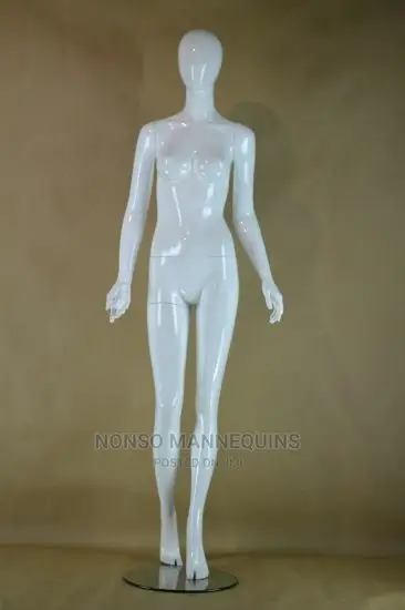 Egg Face Female Male Display Glossy White Mannequins