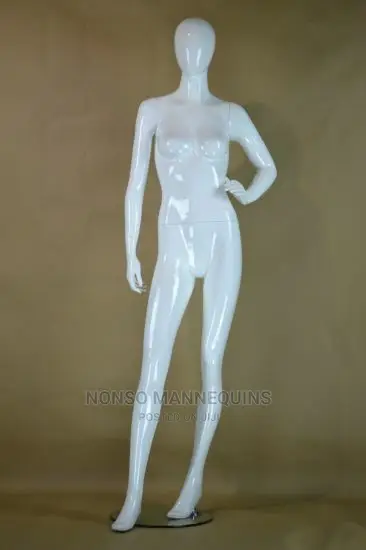 Egg Face Female Male Display Glossy White Mannequins