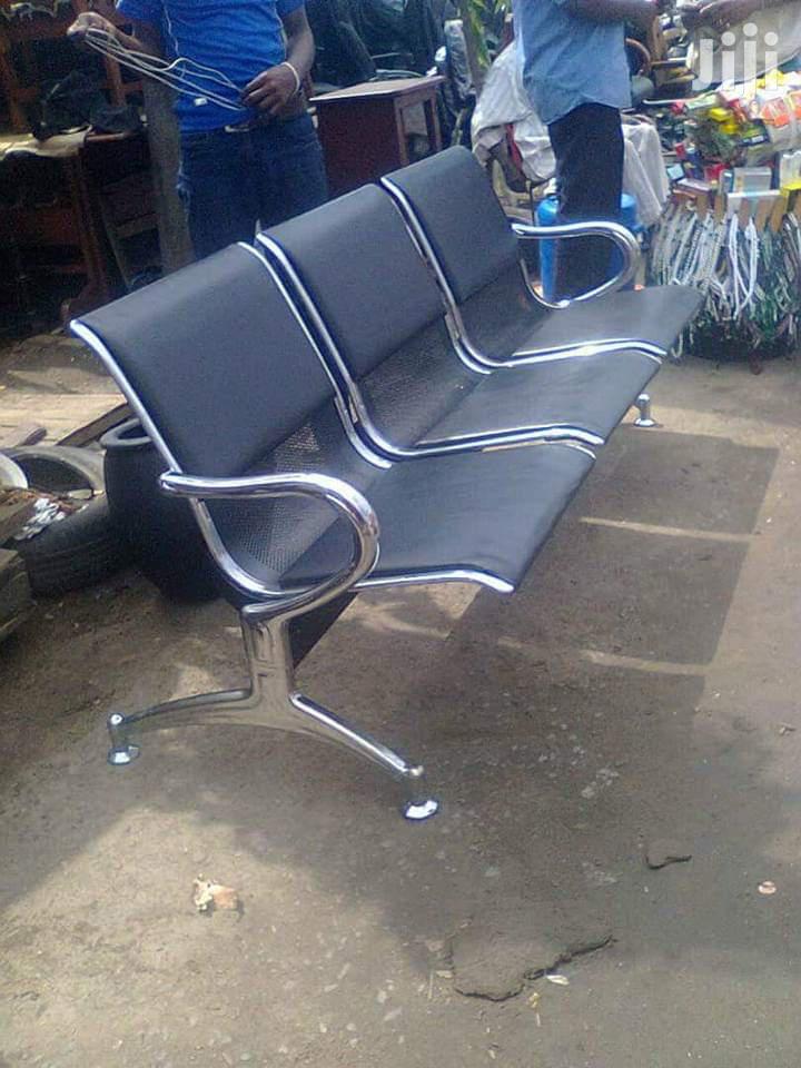 Steel 3 Seater Chair With Leather