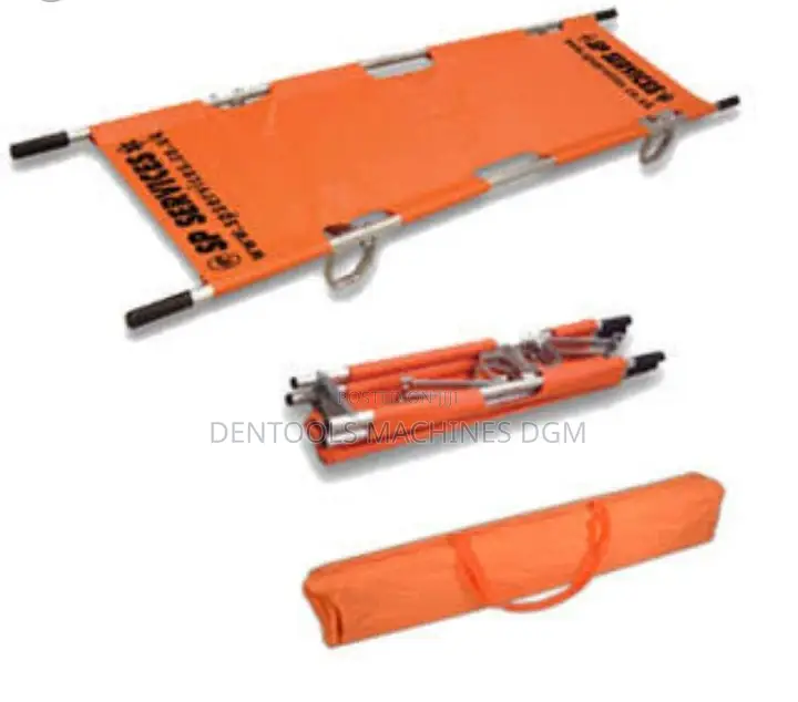 Emergency Double Folding Stretcher With Carry Bag - Orange