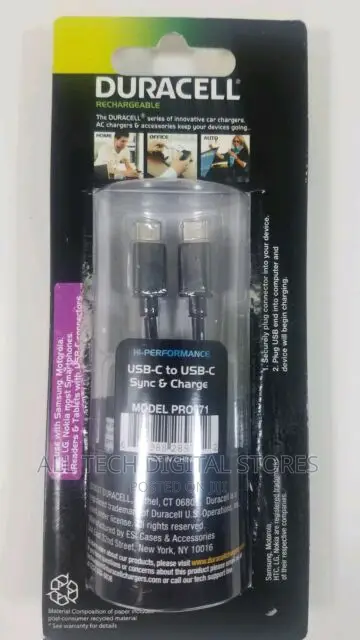 Duracell Sync Charge Usb-C to Usb-C Cable