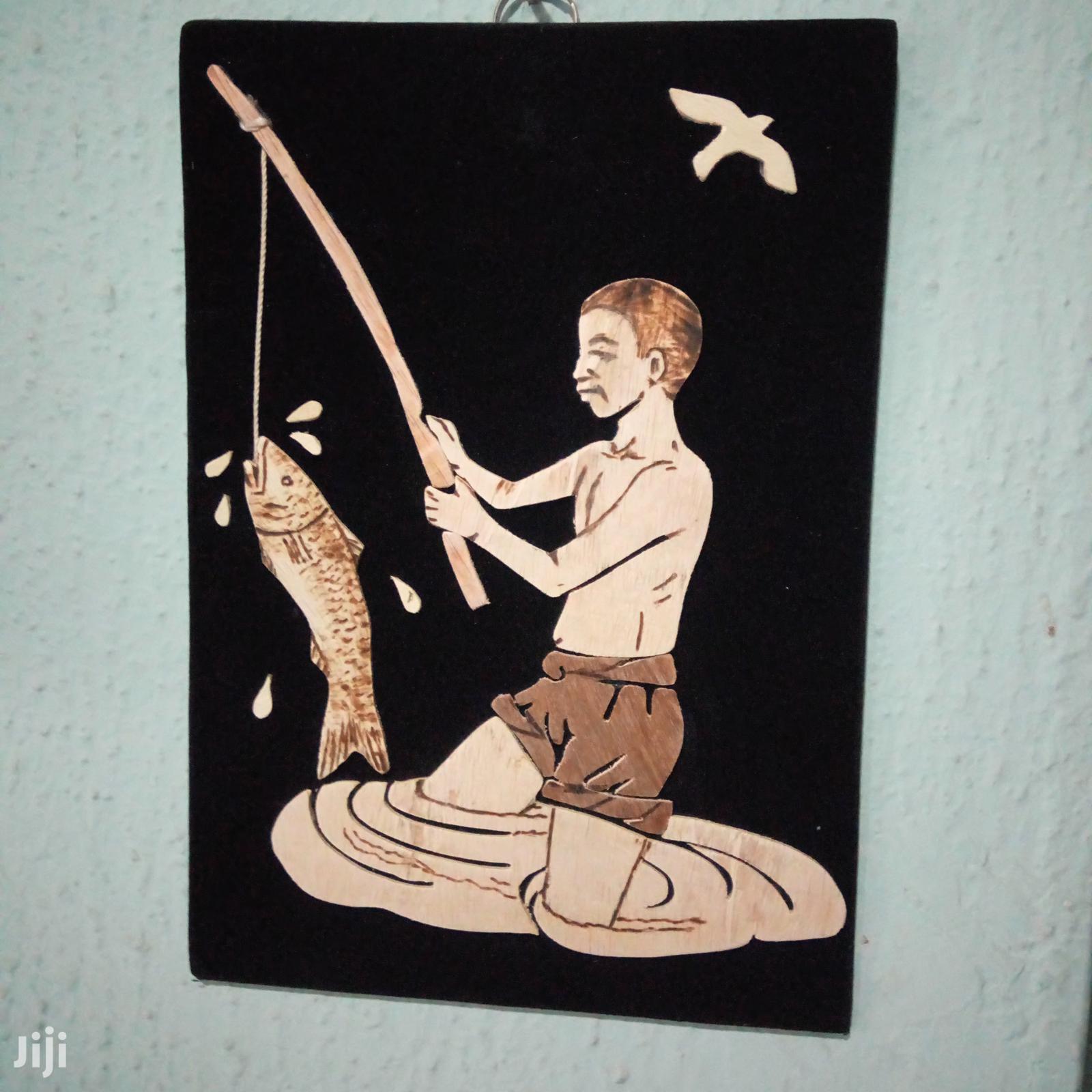 Handmade Art Work Of An African Fisherman