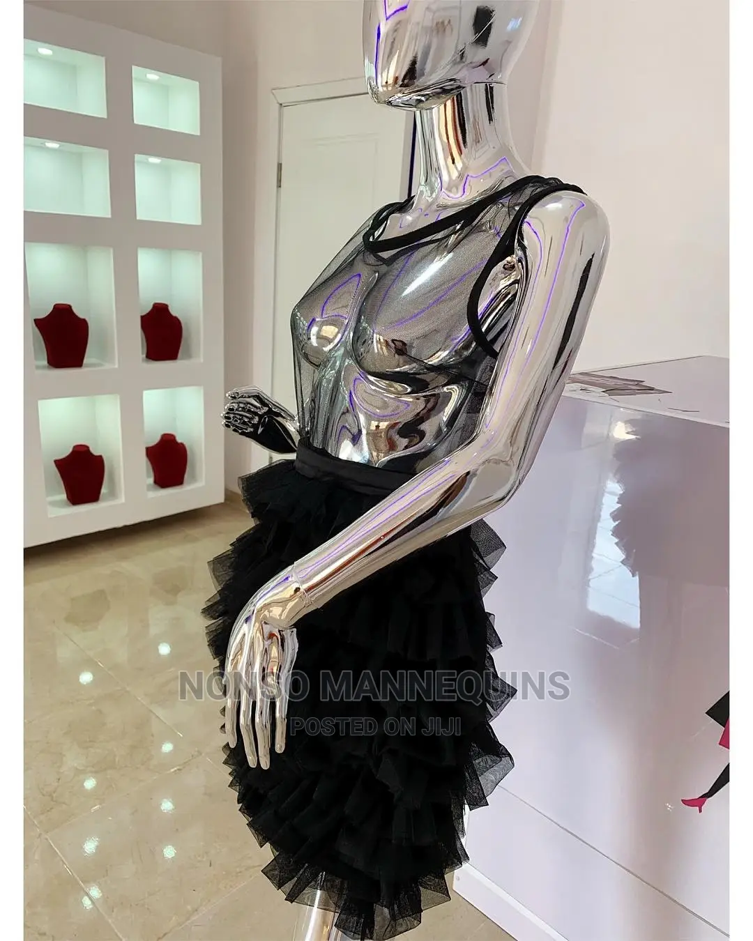 Silver Chrome Small Size Female Mannequins