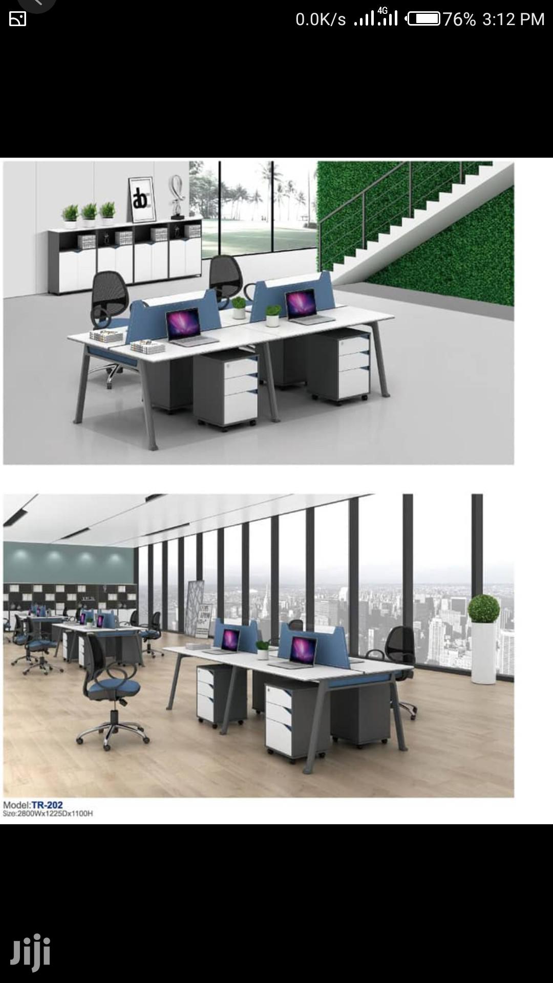 White Modern Workstation With Metal Legs