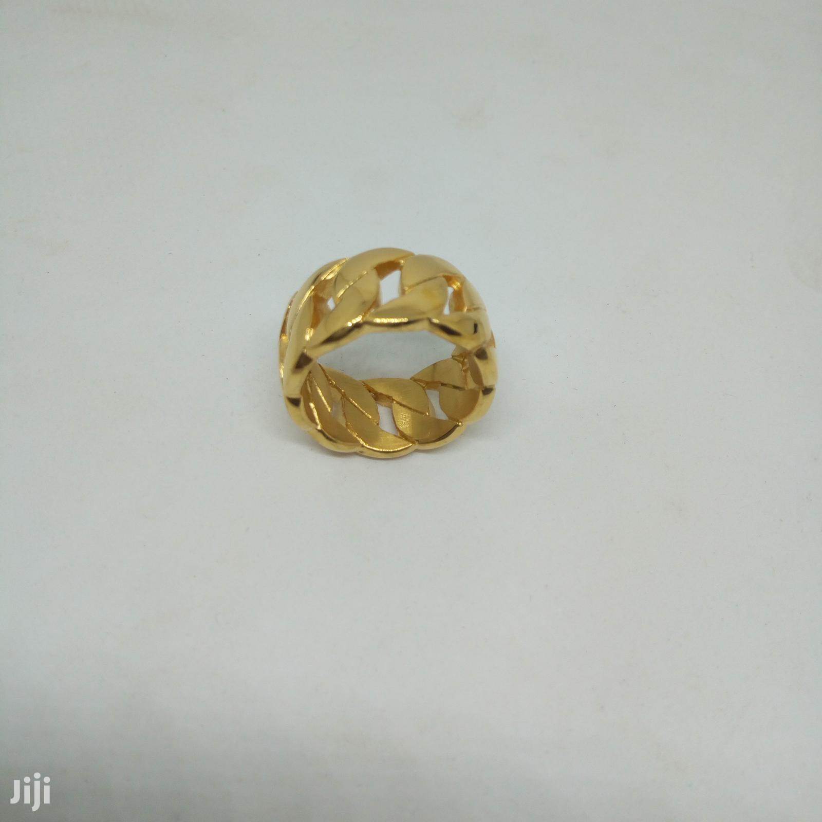 Men's Cuban Fashion Ring - Gold