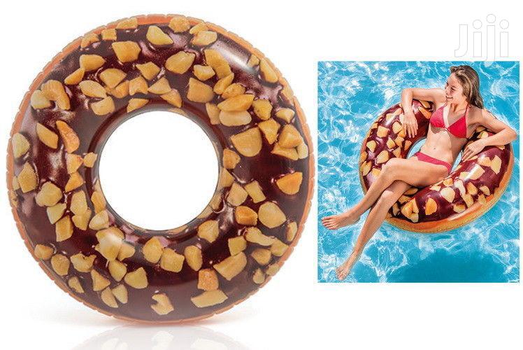 Inflatable Swim Donut Ring Tube Float - Nutty Chocolate,