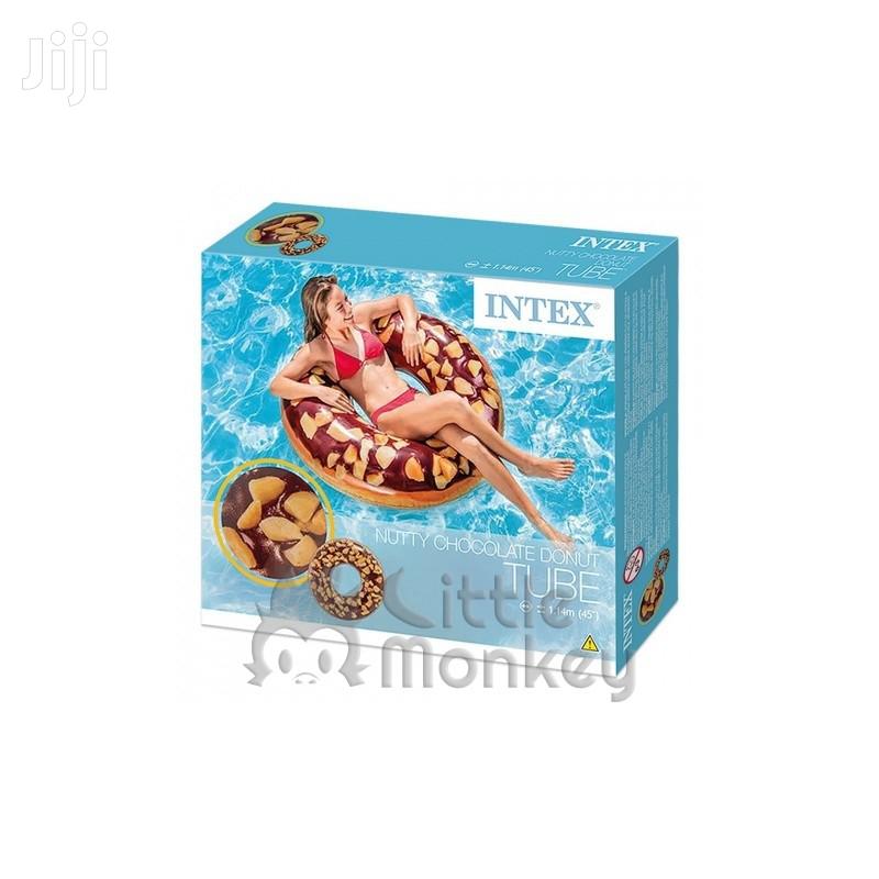 Inflatable Swim Donut Ring Tube Float - Nutty Chocolate,