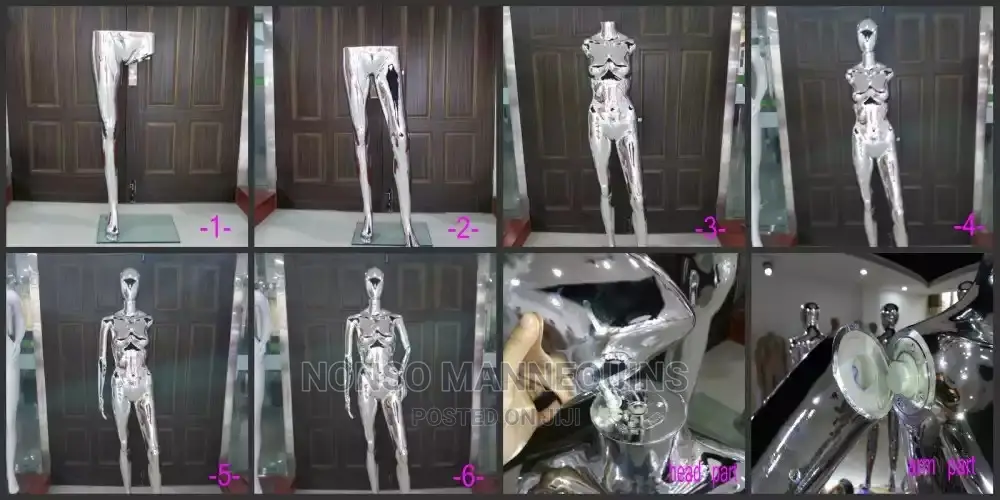 No Face Silcer Big Bust Glossy Femal Full Body Mannequin