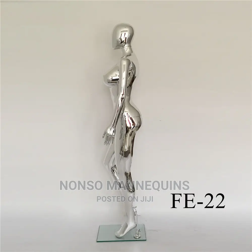 No Face Silcer Big Bust Glossy Femal Full Body Mannequin