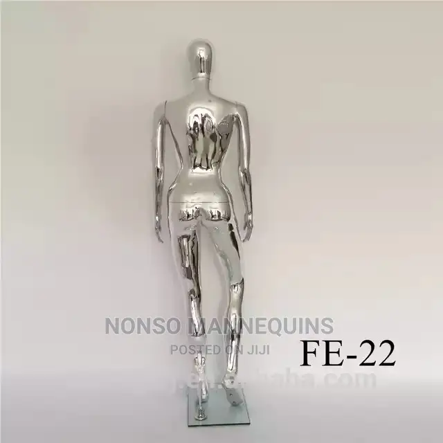 No Face Silcer Big Bust Glossy Femal Full Body Mannequin